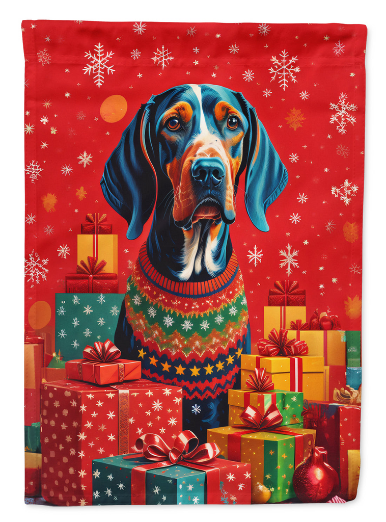 Glamorous Pups : American English Coonhound Holiday Christmas House Flag