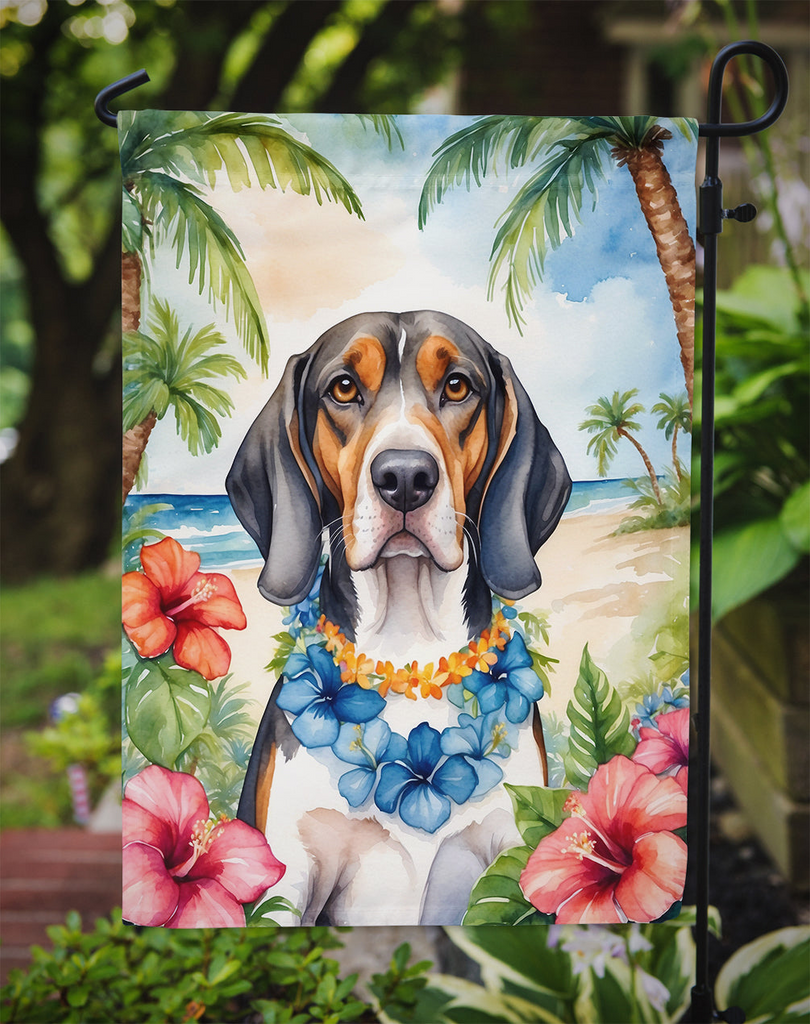 Glamorous Pups : American English Coonhound Luau Garden Flag