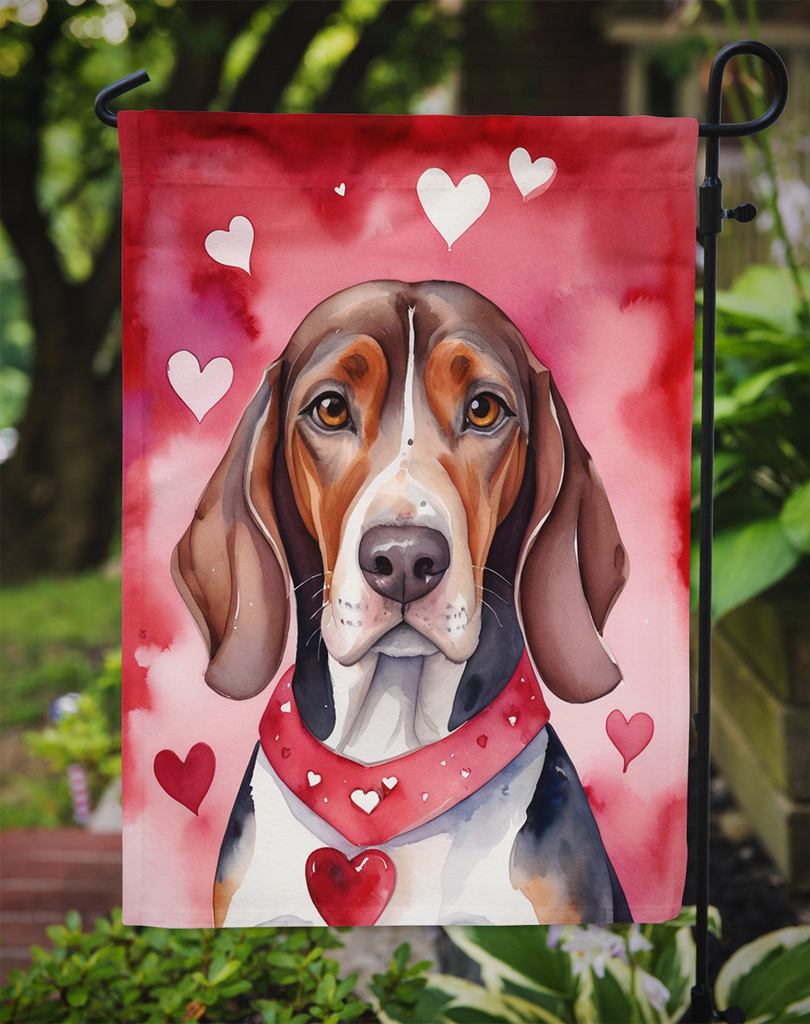 Glamorous Pups : American English Coonhound My Valentine Garden Flag