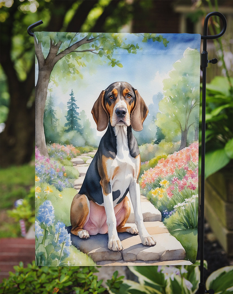 Glamorous Pups : American English Coonhound Spring Garden Garden Flag