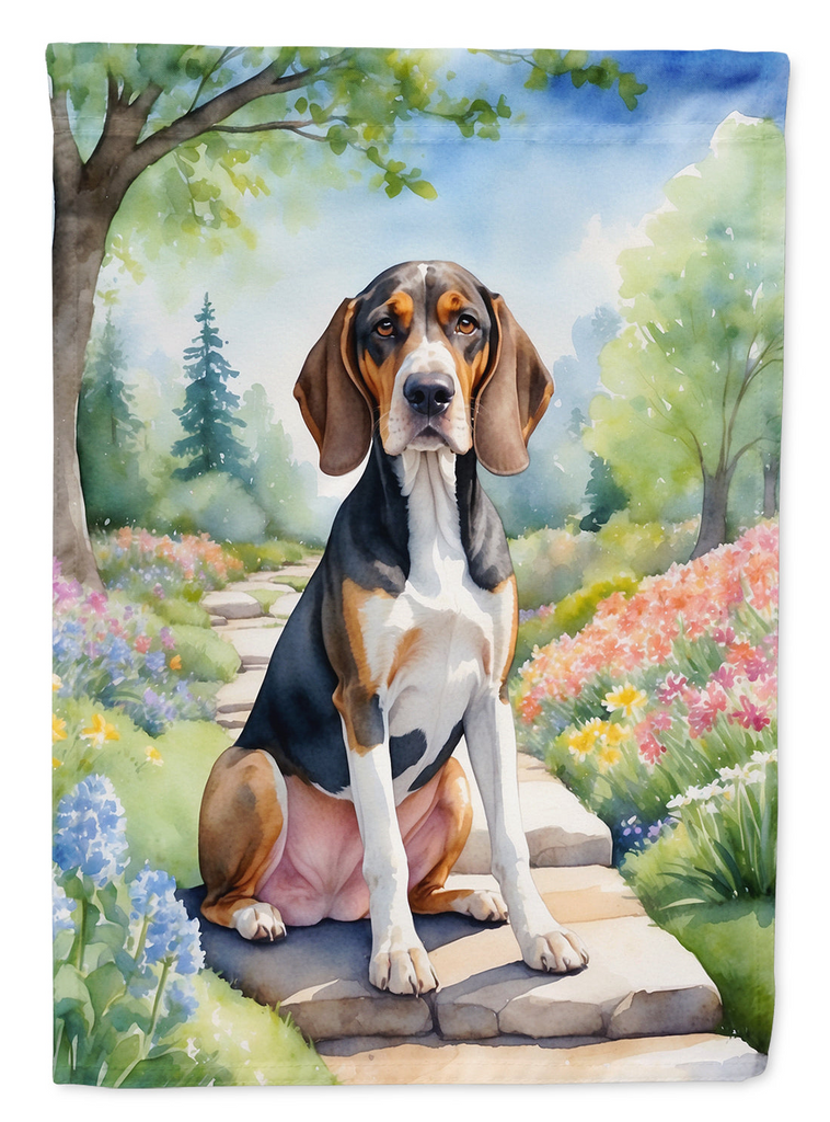 Glamorous Pups : American English Coonhound Spring Garden Garden Flag