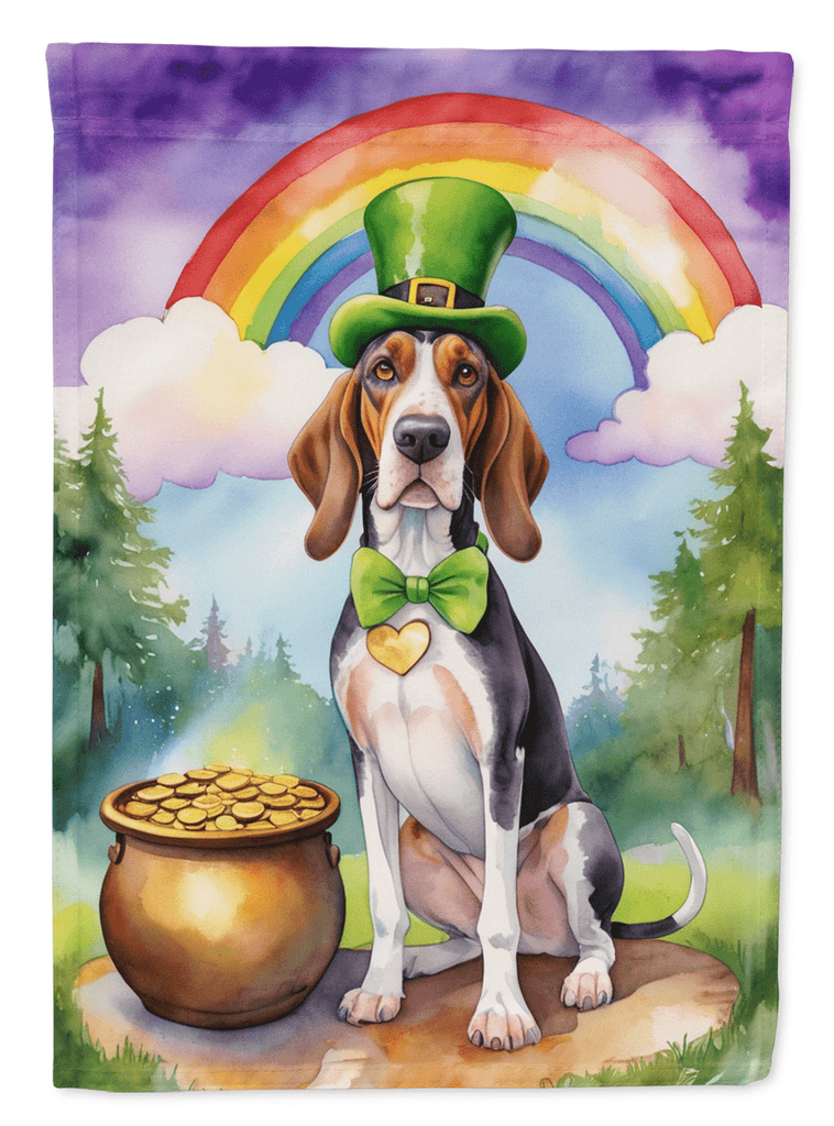 Glamorous Pups : American English Coonhound St Patrick's Day House Flag