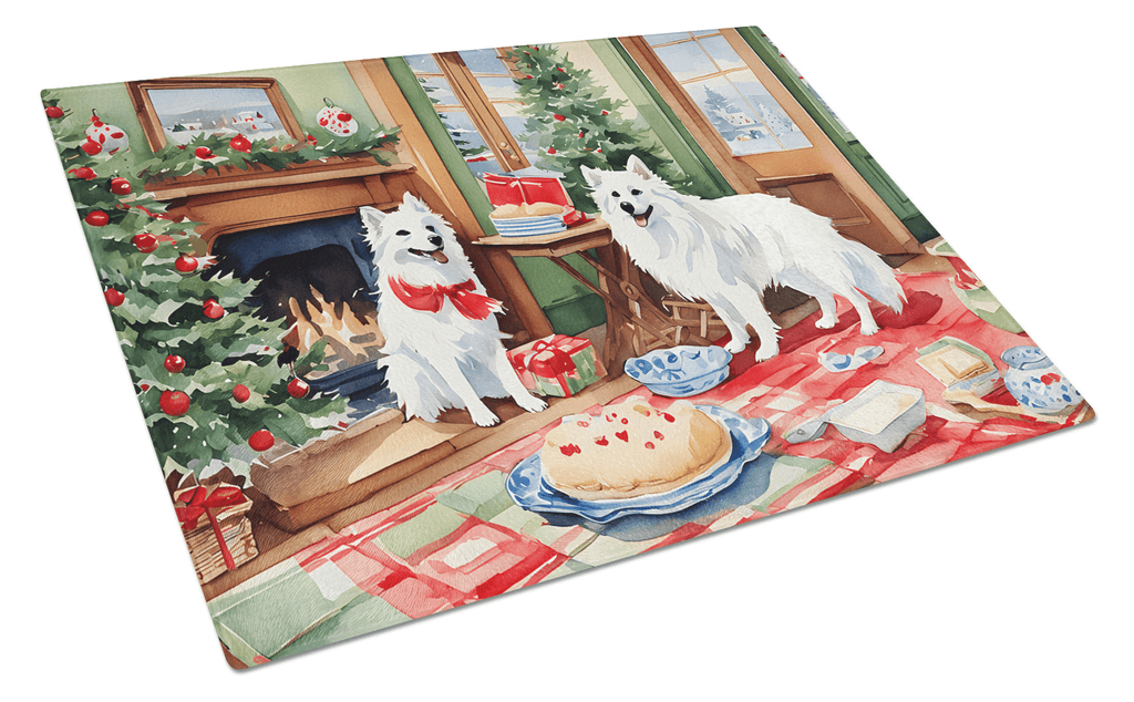 Glamorous Pups : American Eskimo Christmas Cookies Glass Cutting Board