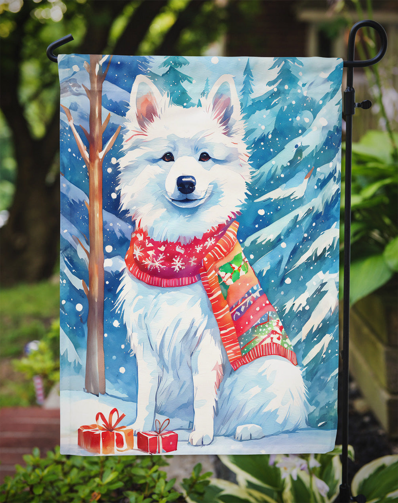 Glamorous Pups : American Eskimo Christmas Garden Flag
