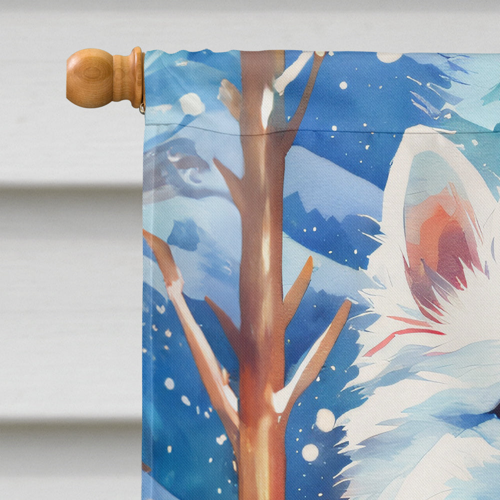 Glamorous Pups : American Eskimo Christmas House Flag