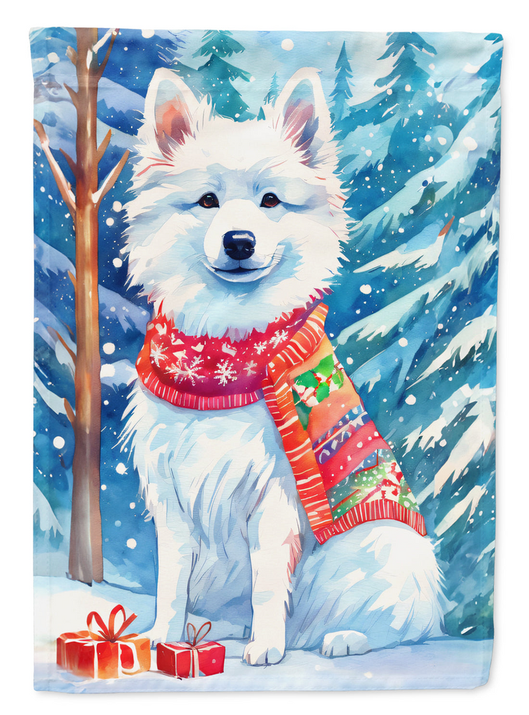 Glamorous Pups : American Eskimo Christmas House Flag