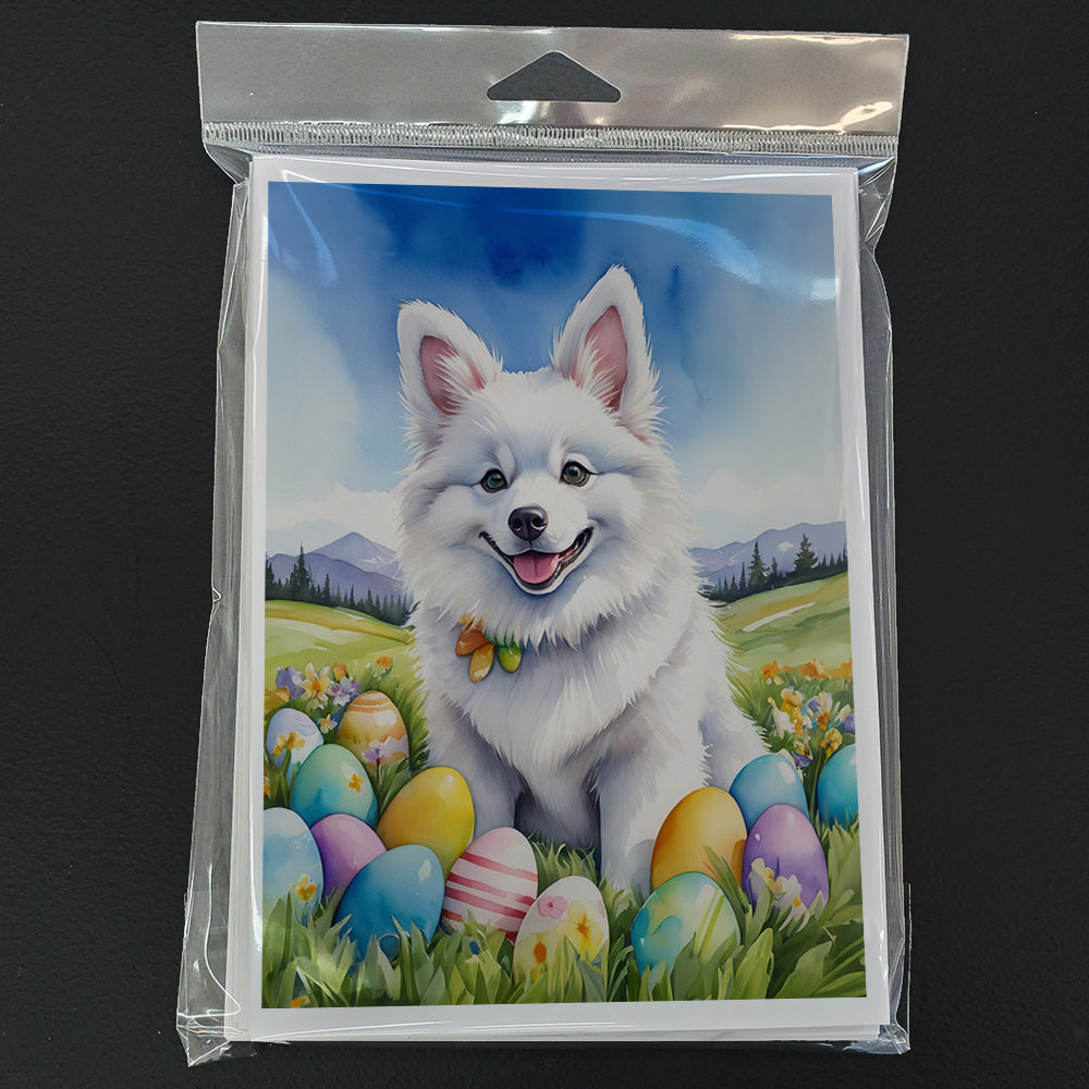 Glamorous Pups : American Eskimo Easter Egg Hunt Greeting Cards Pack of 8