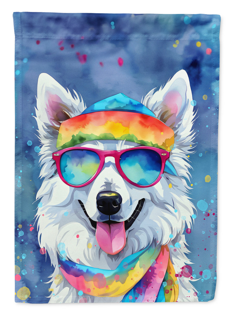 Glamorous Pups : American Eskimo Hippie Dawg Garden Flag