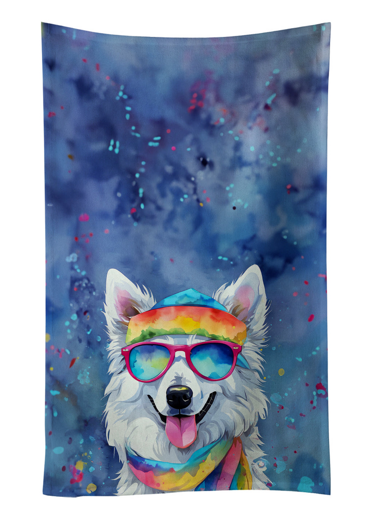 Glamorous Pups : American Eskimo Hippie Dawg Kitchen Towel