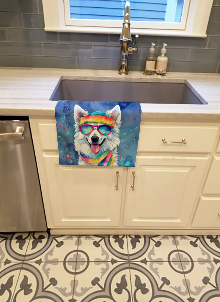 Glamorous Pups : American Eskimo Hippie Dawg Kitchen Towel