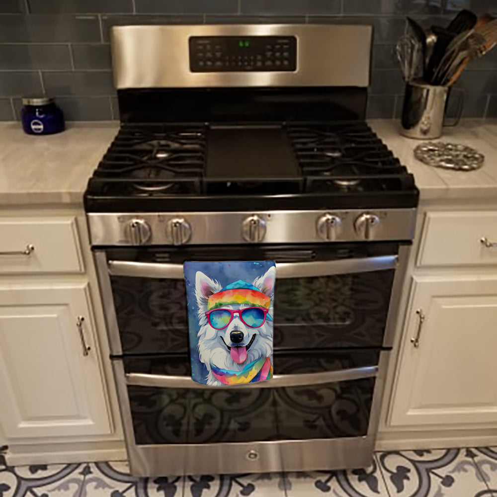 Glamorous Pups : American Eskimo Hippie Dawg Kitchen Towel