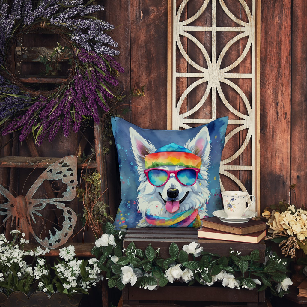 Glamorous Pups : American Eskimo Hippie Dawg Throw Pillow