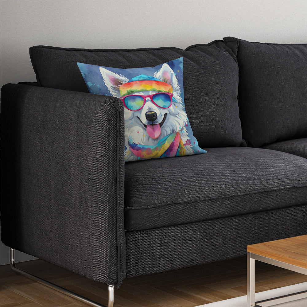 Glamorous Pups : American Eskimo Hippie Dawg Throw Pillow