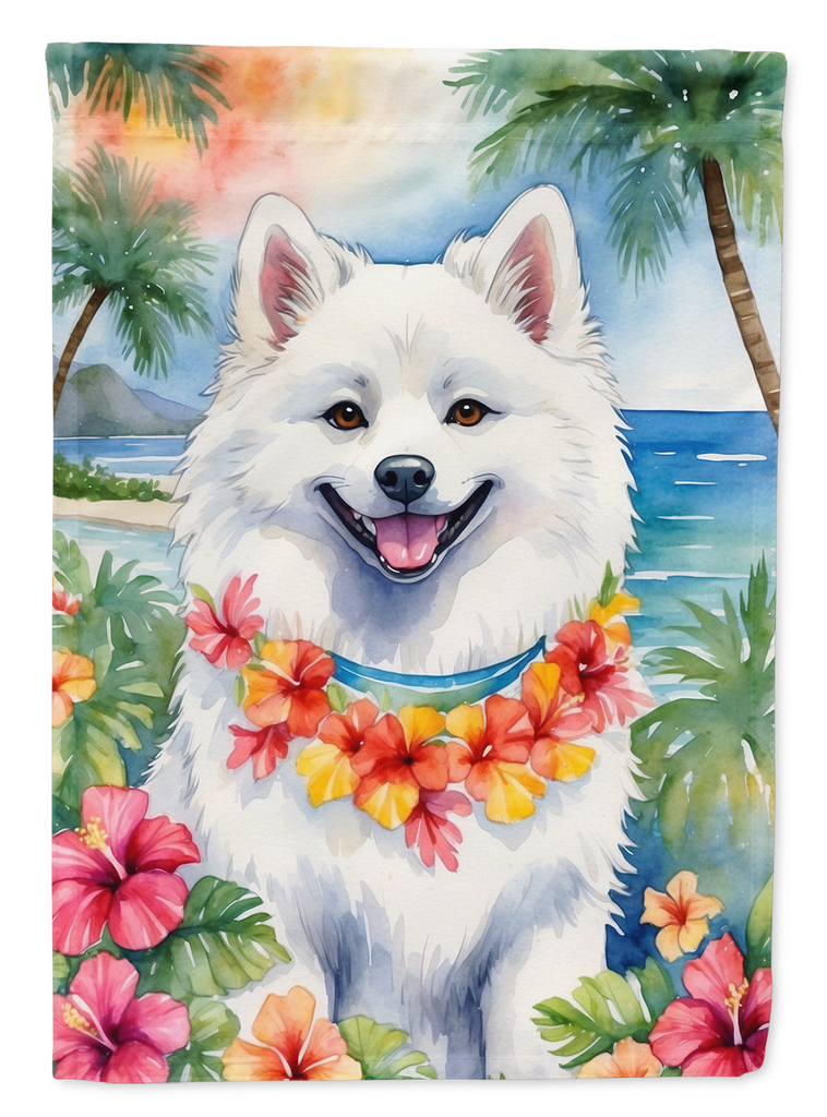 Glamorous Pups : American Eskimo Luau Garden Flag
