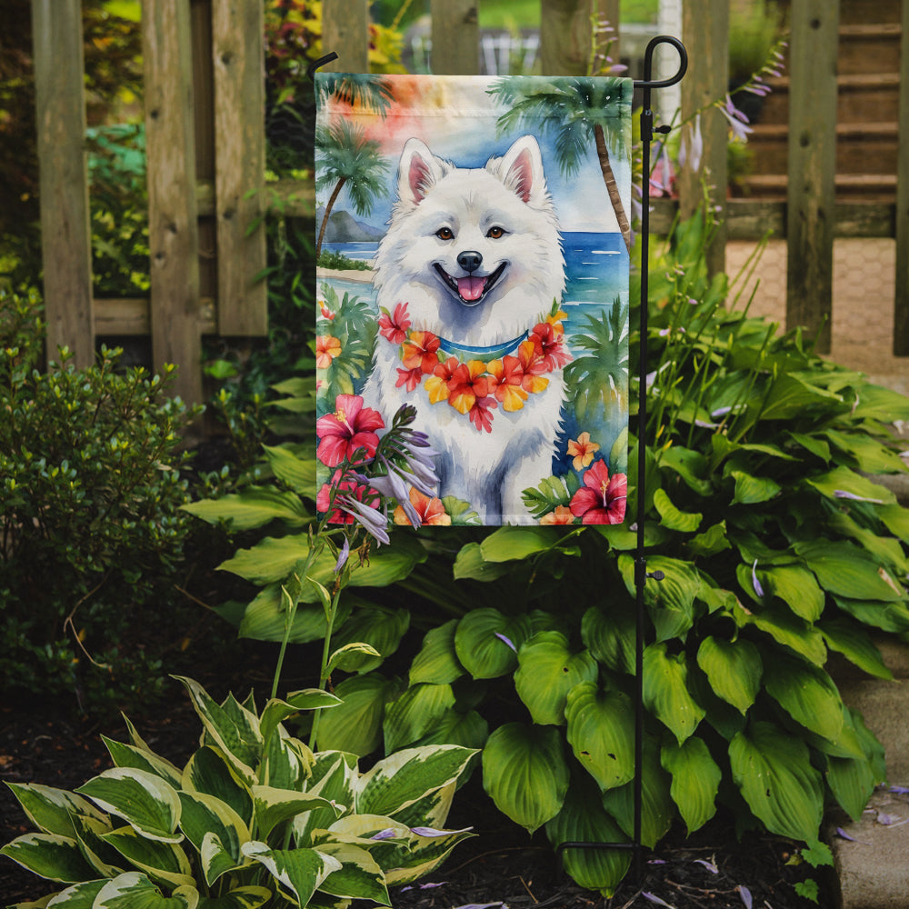Glamorous Pups : American Eskimo Luau Garden Flag