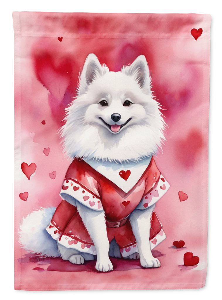 Glamorous Pups : American Eskimo My Valentine Garden Flag