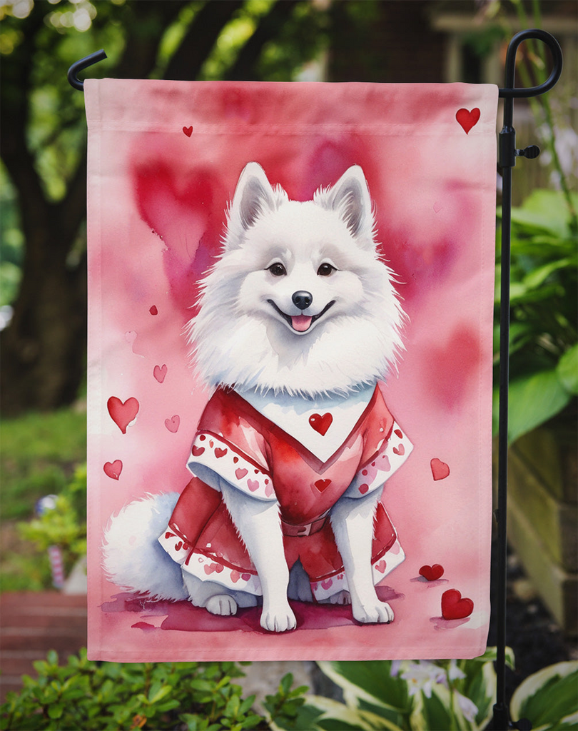 Glamorous Pups : American Eskimo My Valentine Garden Flag