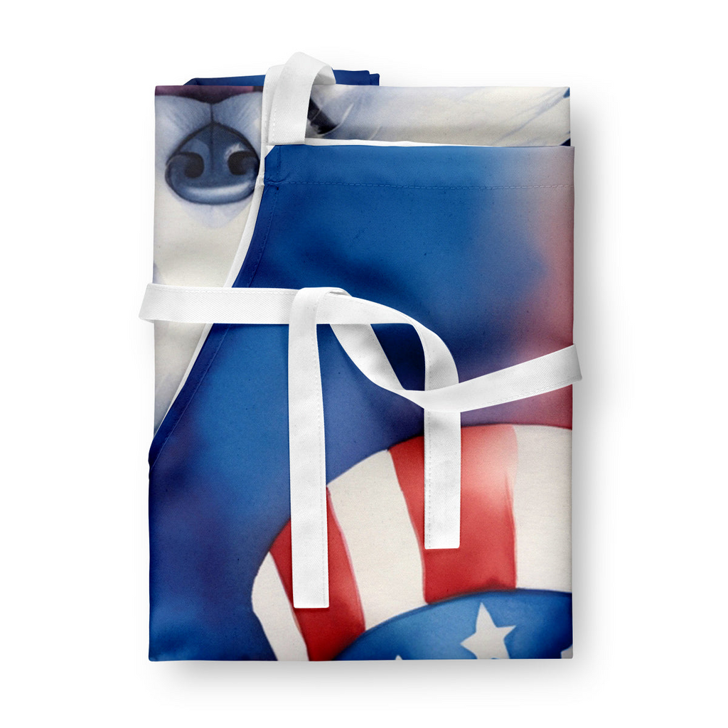 Glamorous Pups : American Eskimo Patriotic American Apron