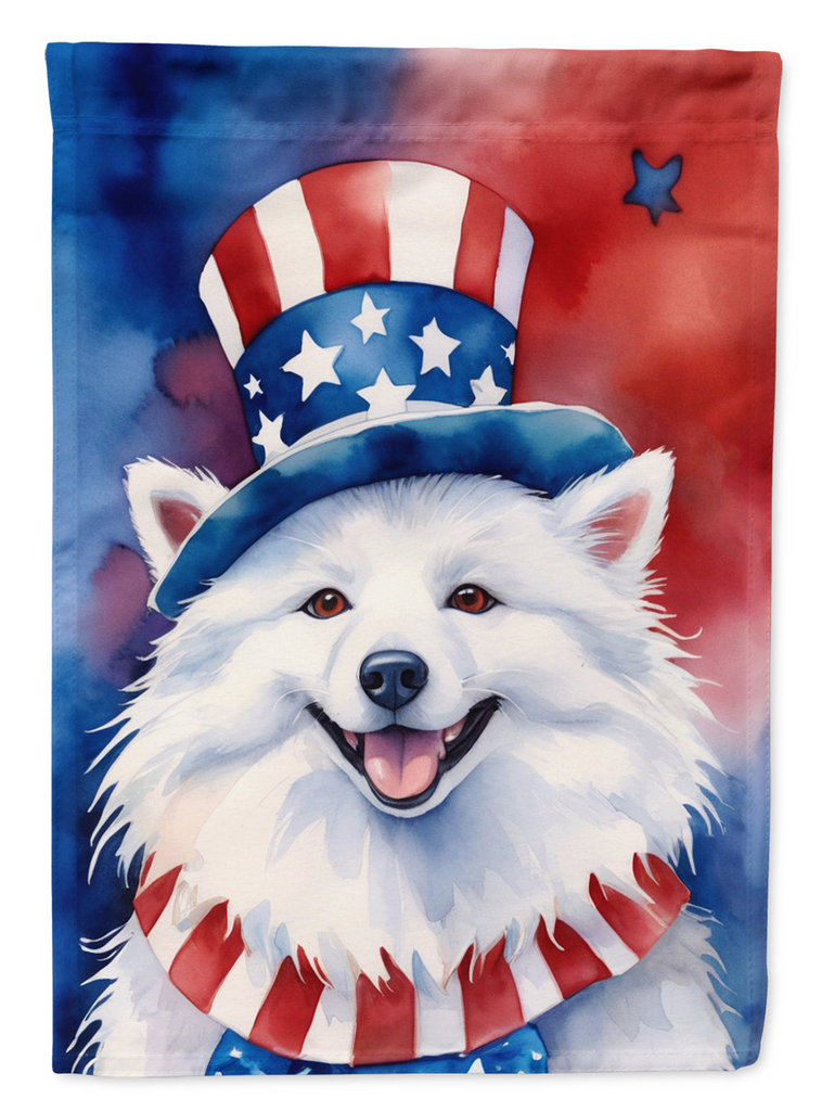 Glamorous Pups : American Eskimo Patriotic American House Flag