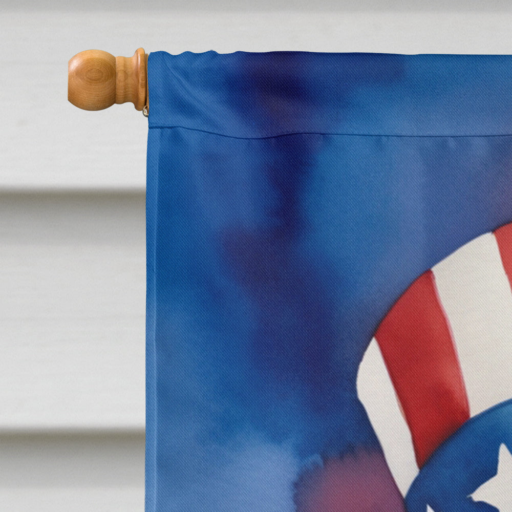 Glamorous Pups : American Eskimo Patriotic American House Flag