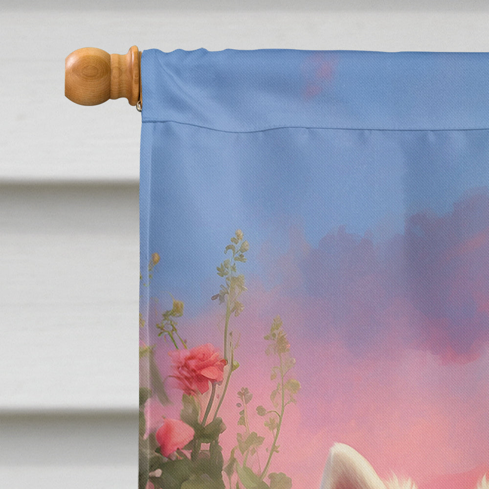 Glamorous Pups : American Eskimo Two Hearts House Flag