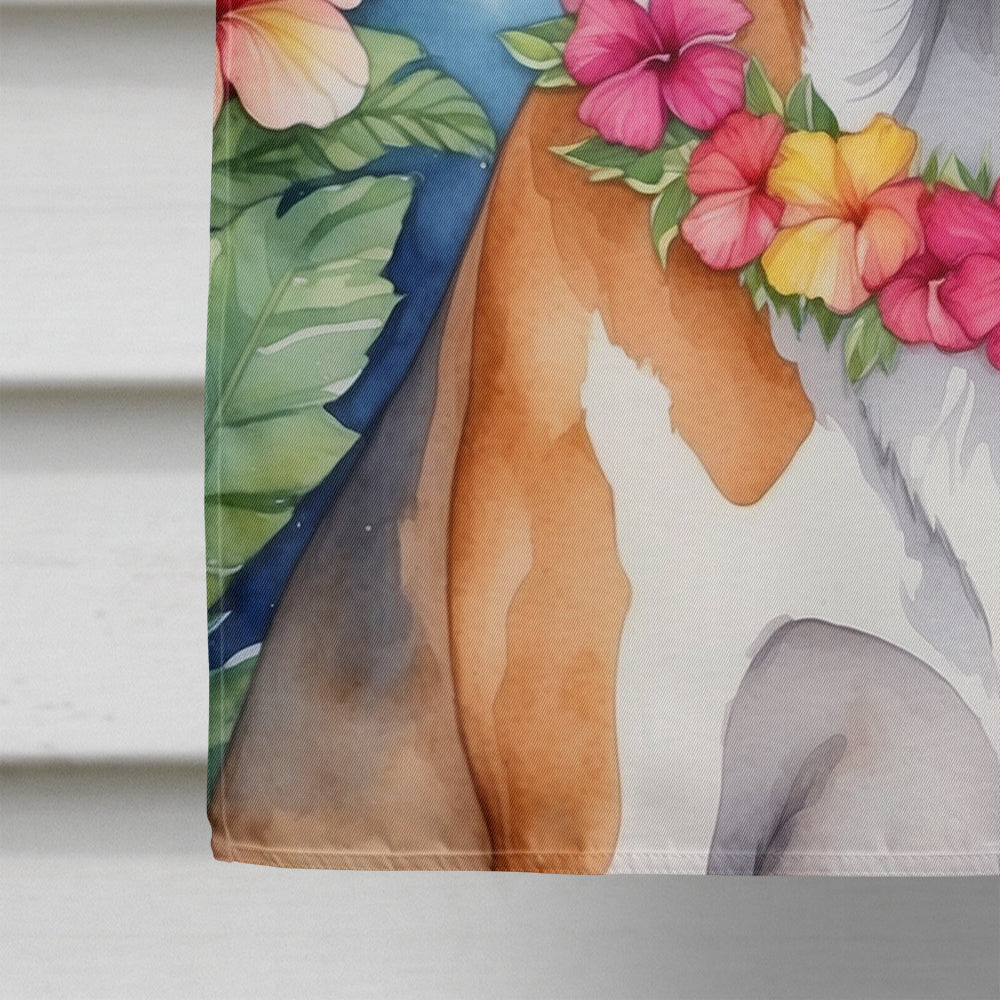 Glamorous Pups : American Foxhound Luau House Flag