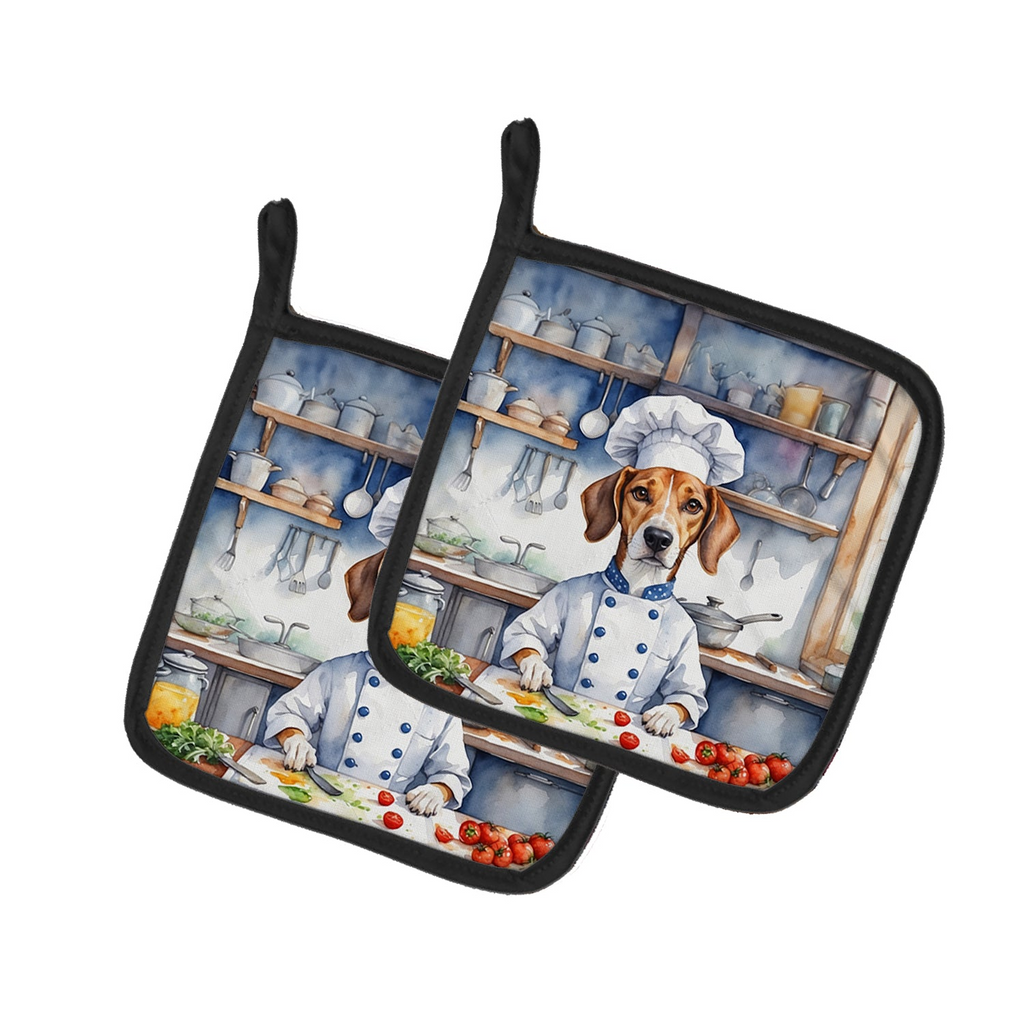 Glamorous Pups : American Foxhound The Chef Pair of Pot Holders