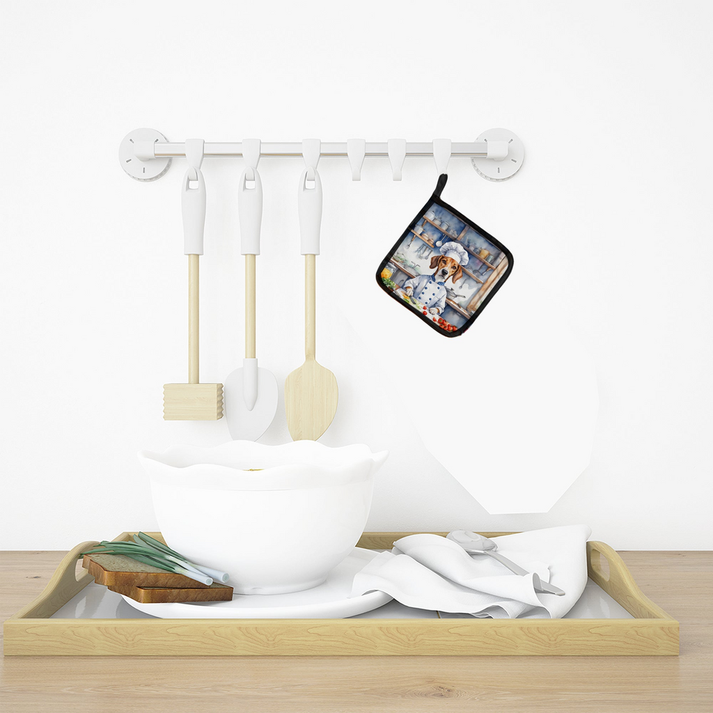 Glamorous Pups : American Foxhound The Chef Pair of Pot Holders
