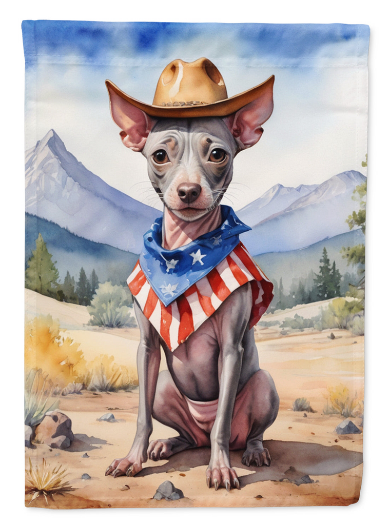 Glamorous Pups : American Hairless Terrier Cowboy Welcome Garden Flag