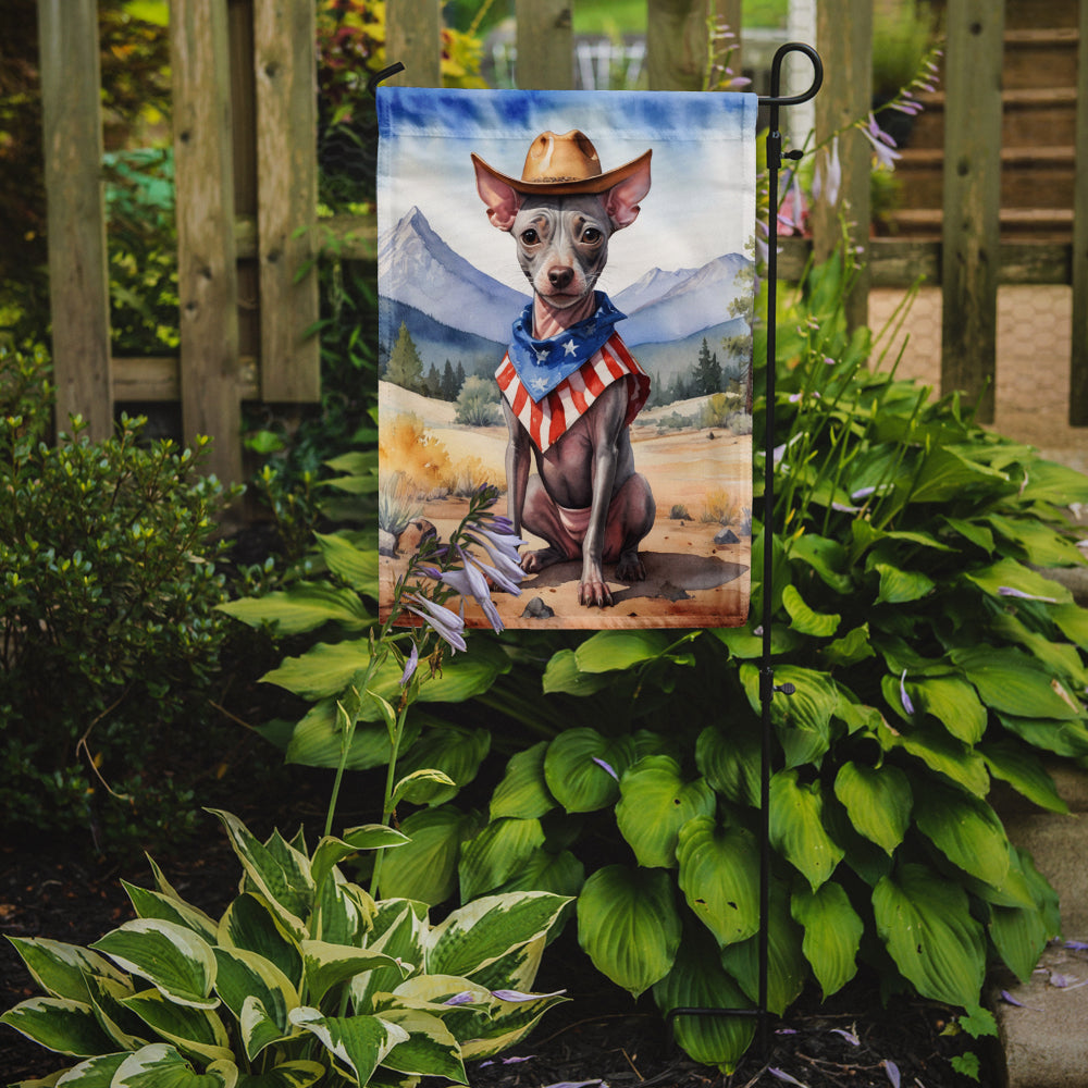 Glamorous Pups : American Hairless Terrier Cowboy Welcome Garden Flag