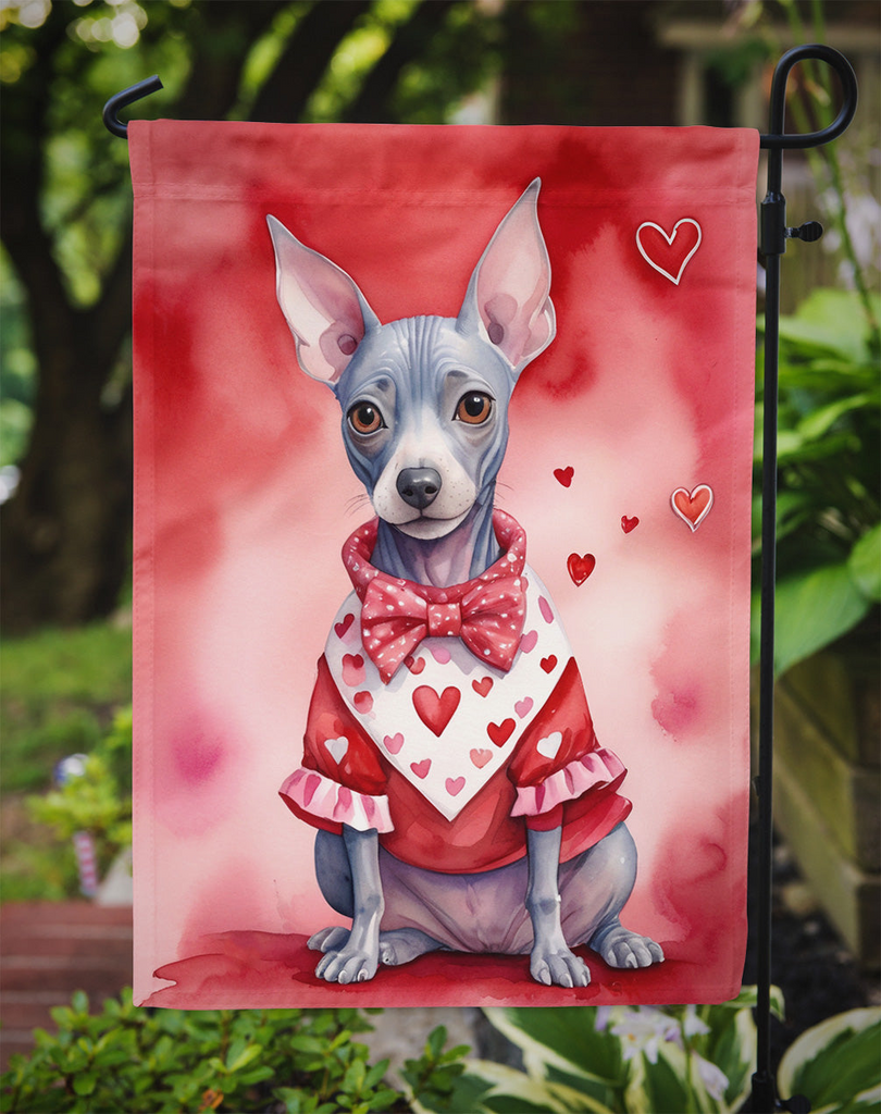 Glamorous Pups : American Hairless Terrier My Valentine Garden Flag