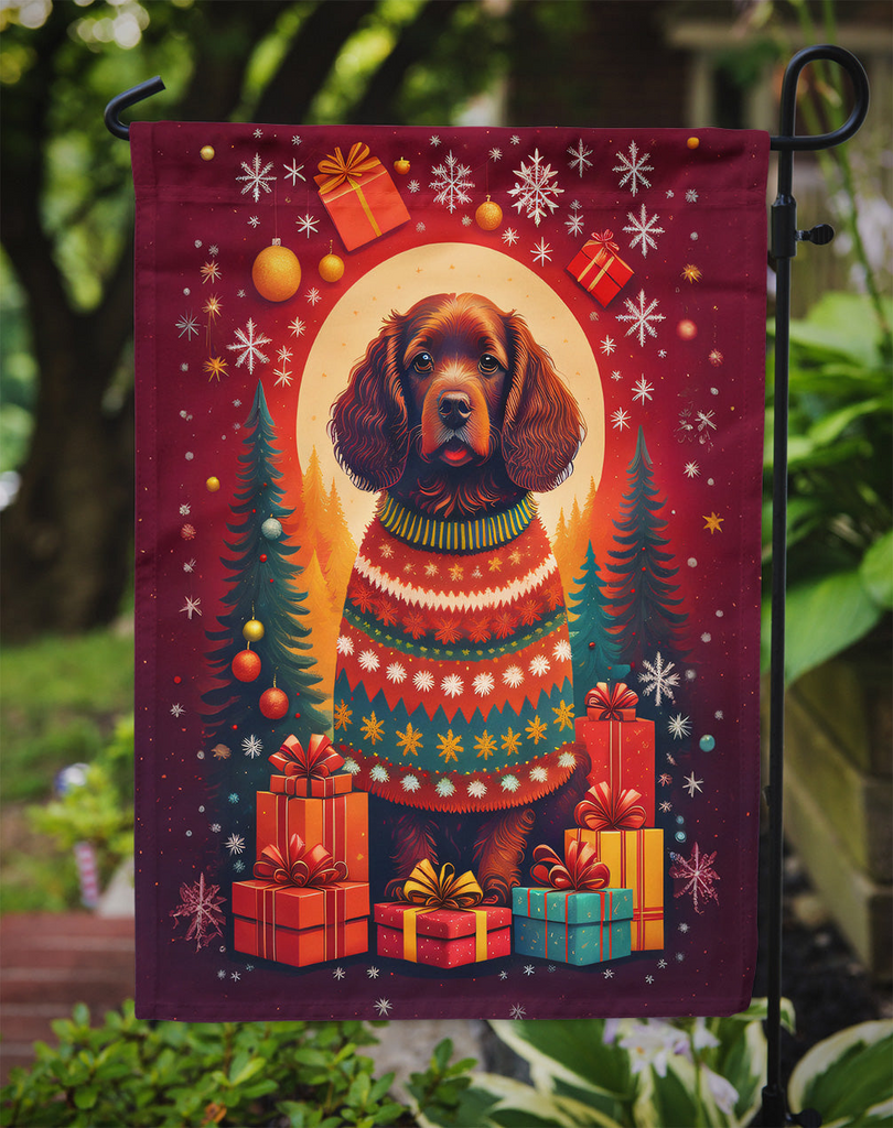 Glamorous Pups : American Water Spaniel Holiday Christmas Garden Flag