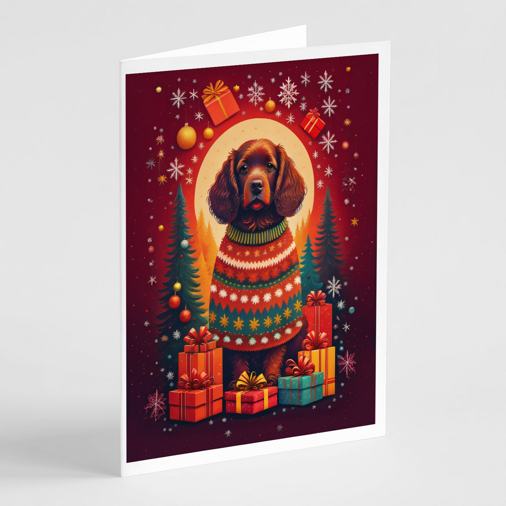 Glamorous Pups : American Water Spaniel Holiday Christmas Greeting Cards Pack of 8