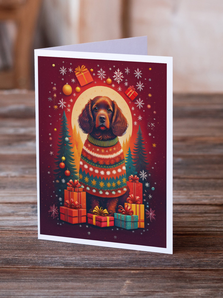 Glamorous Pups : American Water Spaniel Holiday Christmas Greeting Cards Pack of 8