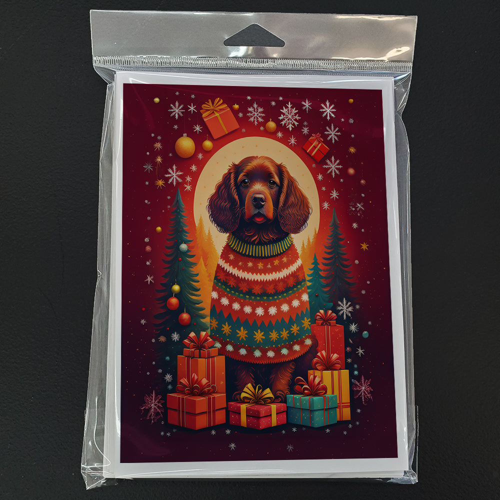 Glamorous Pups : American Water Spaniel Holiday Christmas Greeting Cards Pack of 8