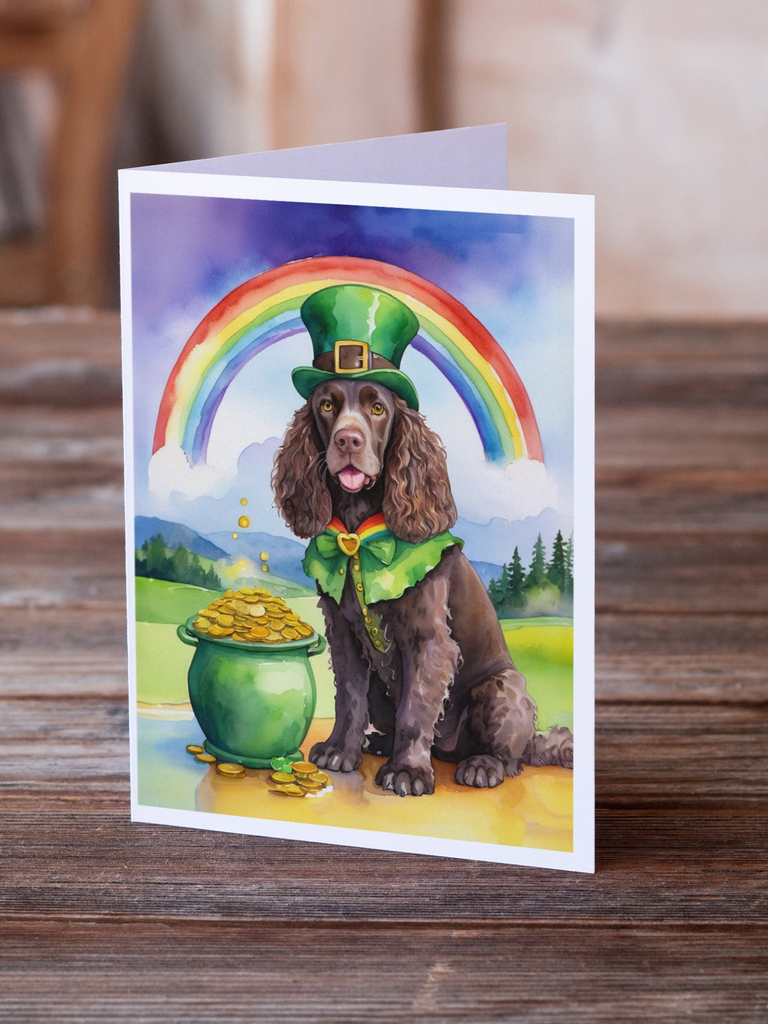Glamorous Pups : American Water Spaniel St Patrick's Day Greeting Cards Pack of 8