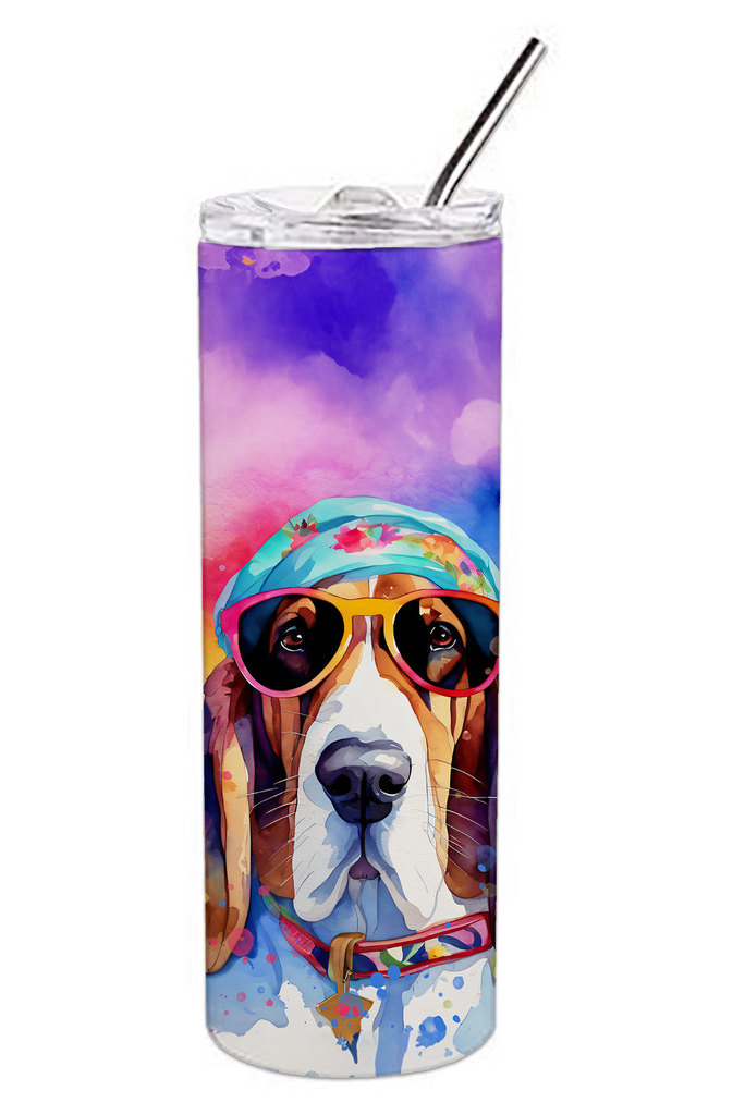 Glamorous Pups : Basset Hound Hippie Dawg Stainless Steel Skinny Tumbler
