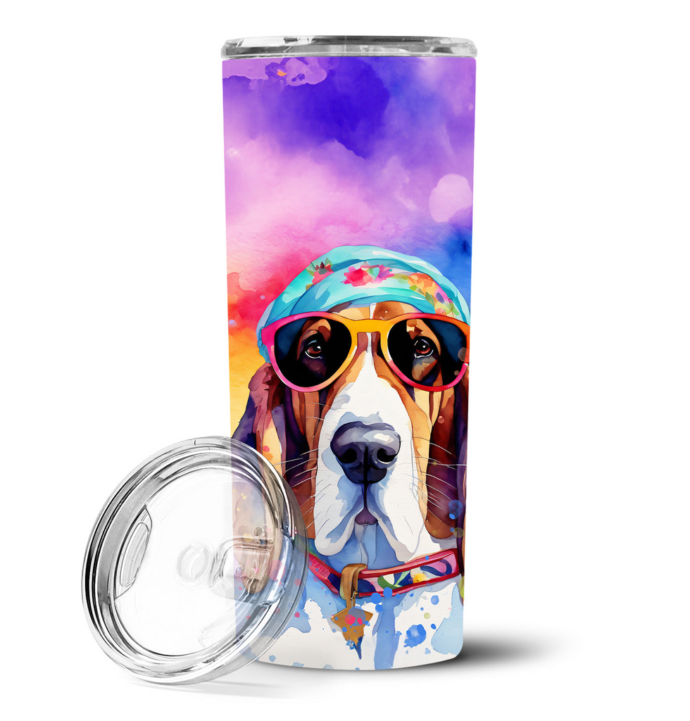 Glamorous Pups : Basset Hound Hippie Dawg Stainless Steel Skinny Tumbler