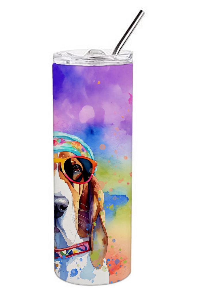 Glamorous Pups : Basset Hound Hippie Dawg Stainless Steel Skinny Tumbler