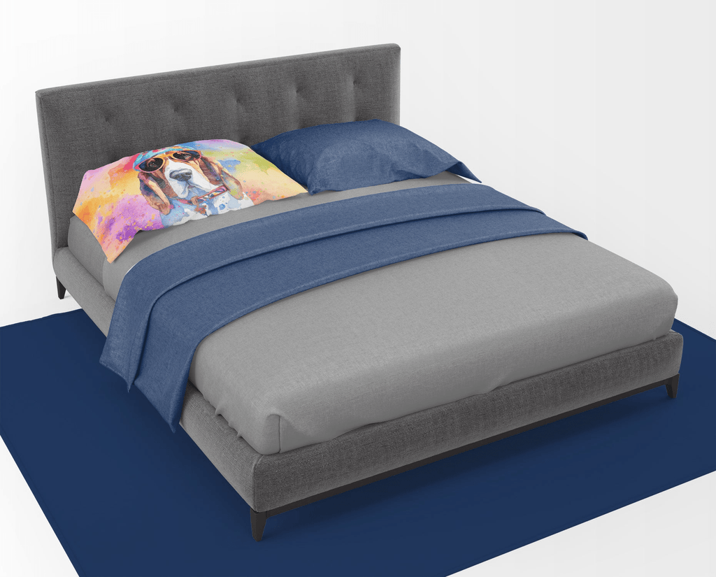 Glamorous Pups : Basset Hound Hippie Dawg Standard Pillowcase