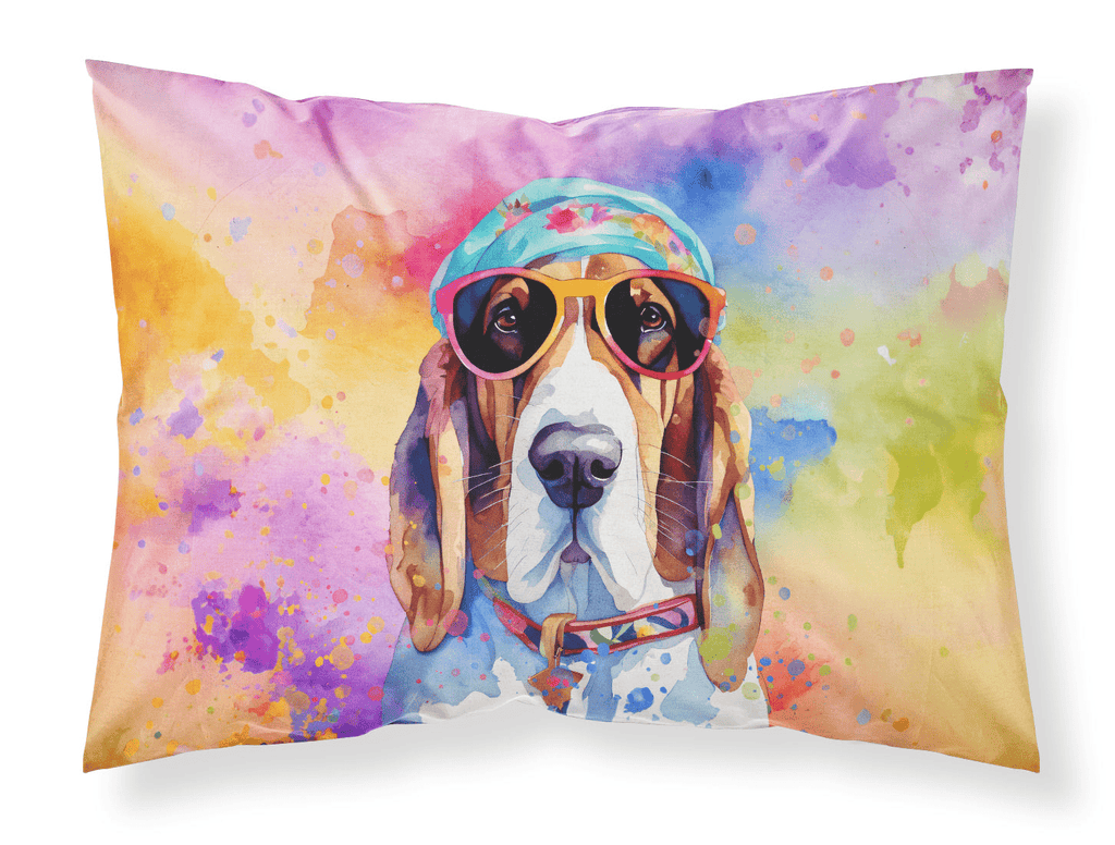 Glamorous Pups : Basset Hound Hippie Dawg Standard Pillowcase