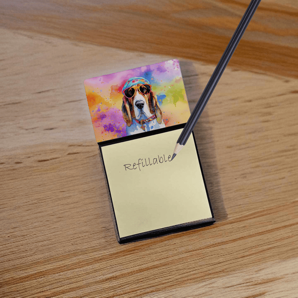 Glamorous Pups : Basset Hound Hippie Dawg Sticky Note Holder