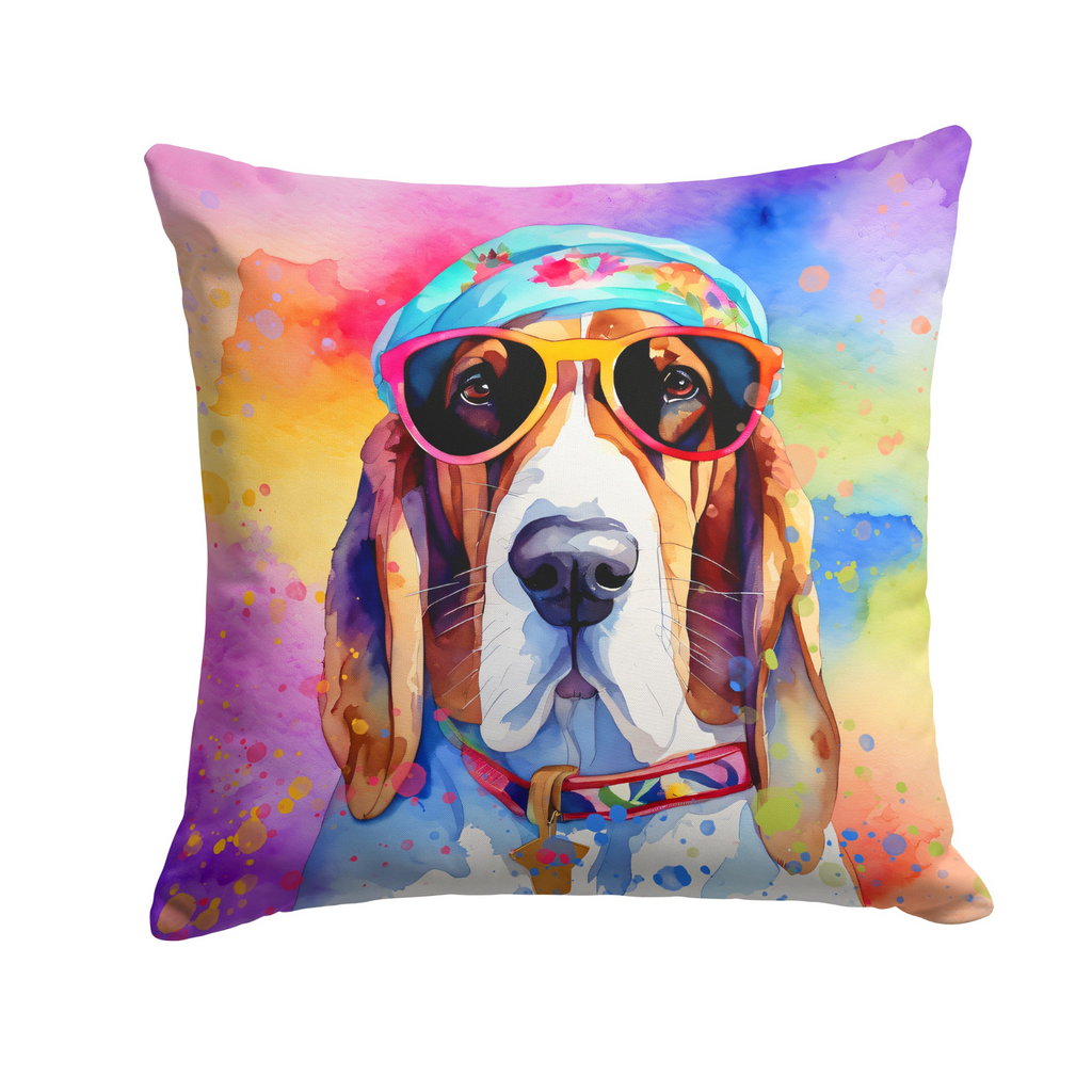 Glamorous Pups : Basset Hound Hippie Dawg Throw Pillow