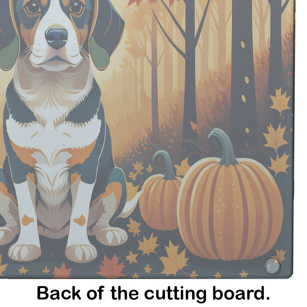 Glamorous Pups : Beagle Fall Glass Cutting Board