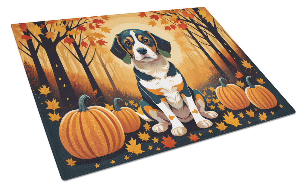Glamorous Pups : Beagle Fall Glass Cutting Board