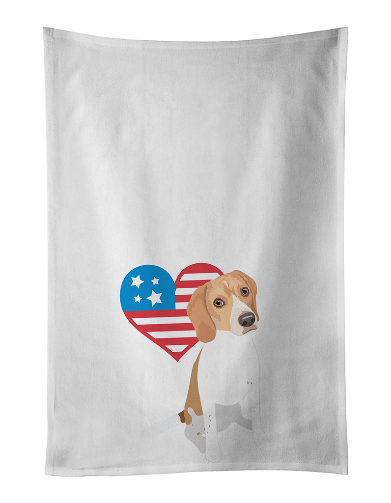 Glamorous Pups : Beagle Red and White Red Ticked #3 Patriotic Kitchen Towel Set of 2