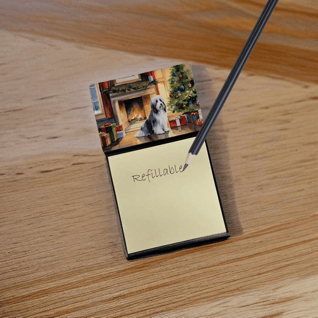 Glamorous Pups : Bearded Collie Cozy Christmas Sticky Note Holder