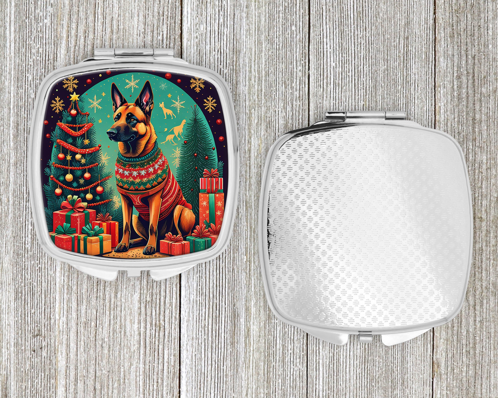 Glamorous Pups : Belgian Malinois Christmas Compact Mirror