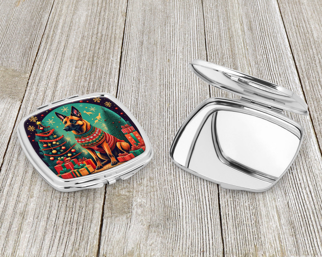 Glamorous Pups : Belgian Malinois Christmas Compact Mirror