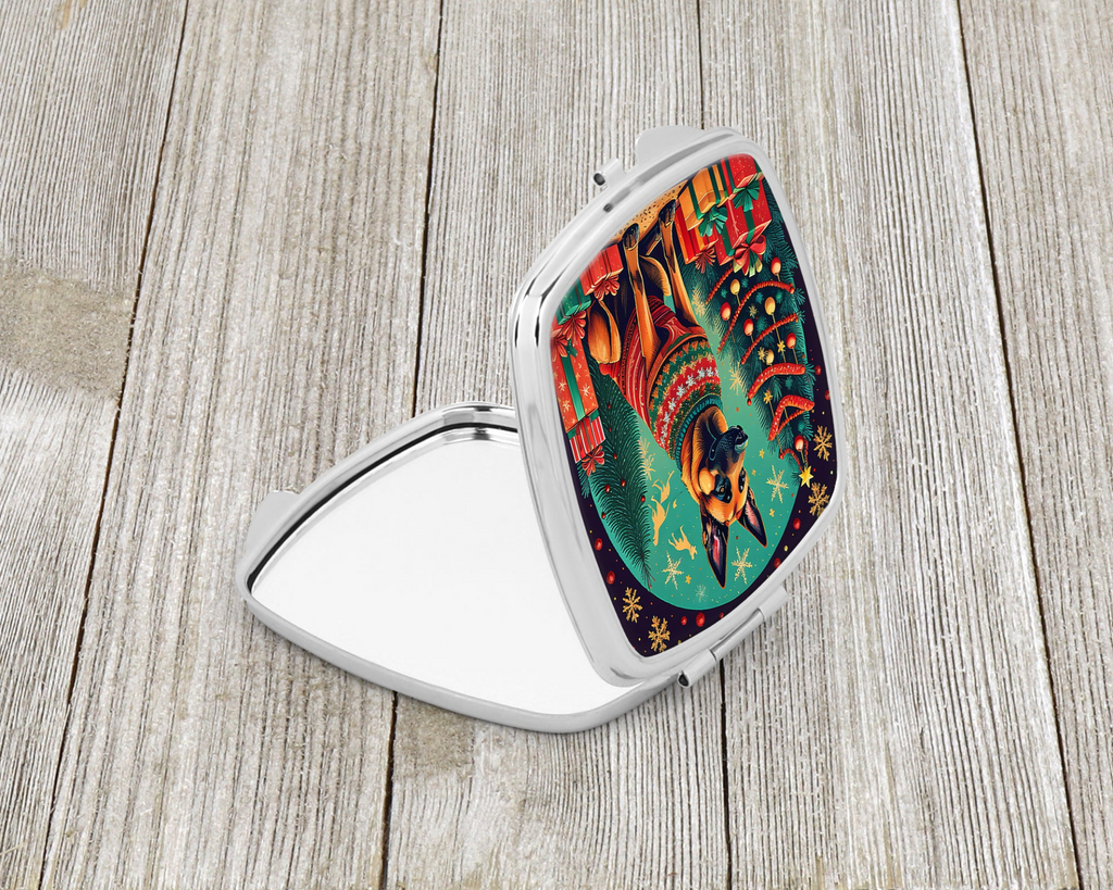 Glamorous Pups : Belgian Malinois Christmas Compact Mirror